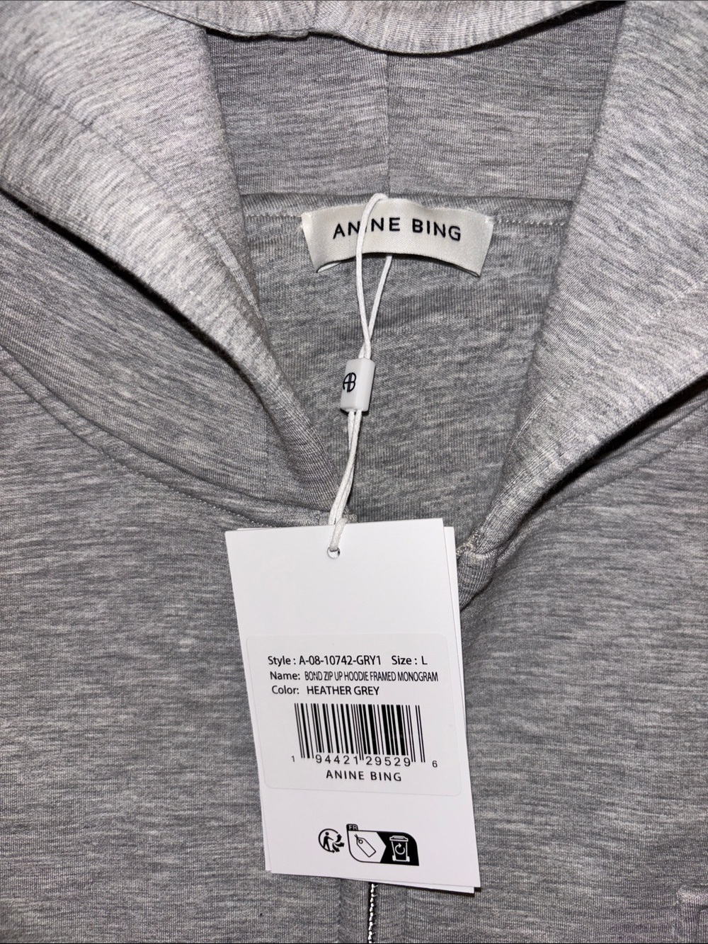 Anine Bing Bond Zip Up Hoodie Sweatshirt NWT - Picture 3 of 5